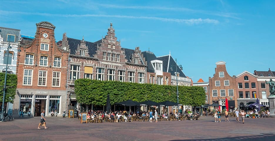 Terras in centrum Haarlem markt